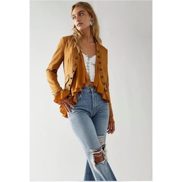 Like 🆕 Free People | Romantic Ruffle Jacket Small - Picture 2 of 16